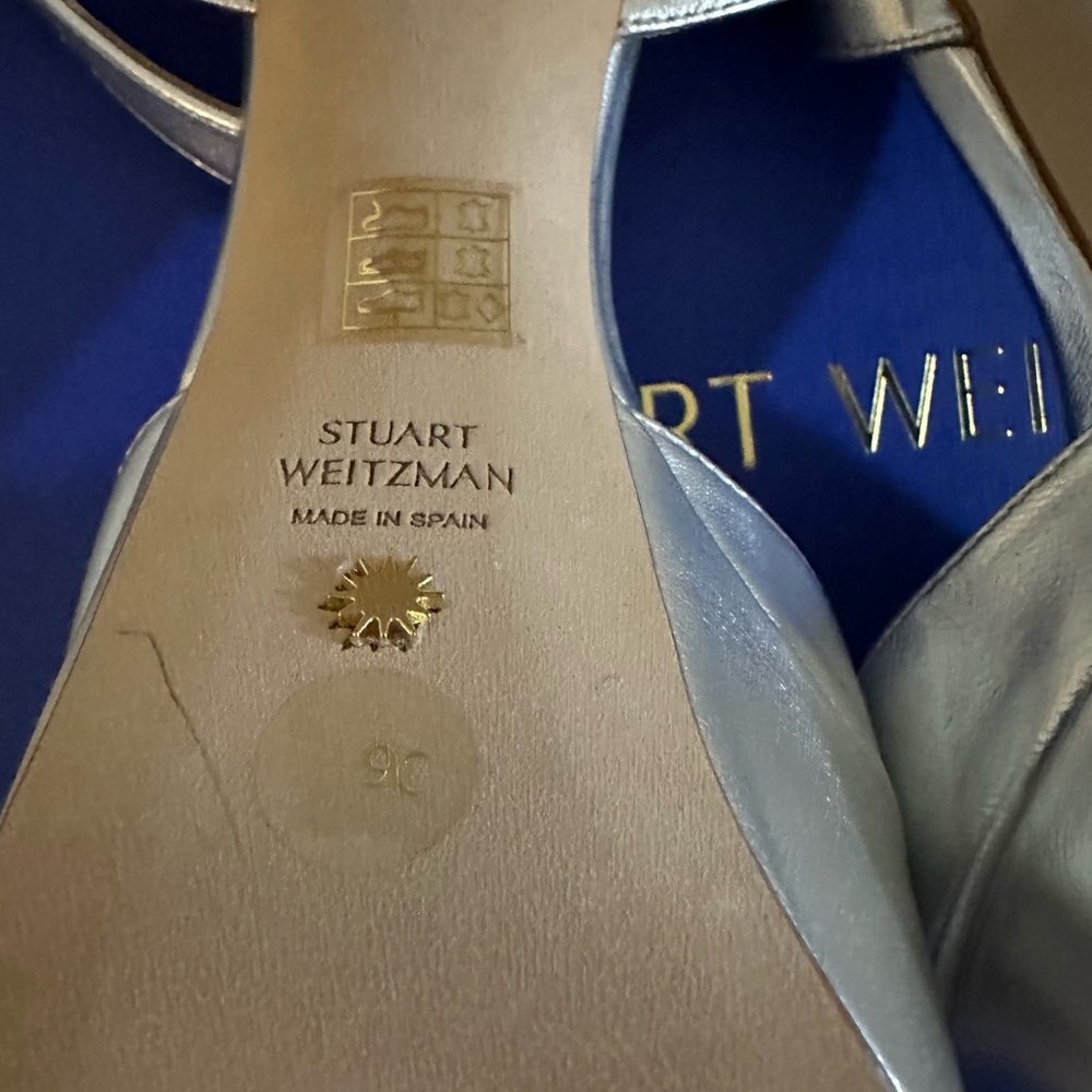 Stuart Weitzman Ryder Silver Platform Sandals Siz… - image 5